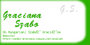 graciana szabo business card